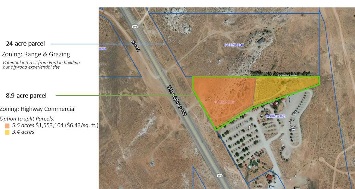 parcel map of planned construction area