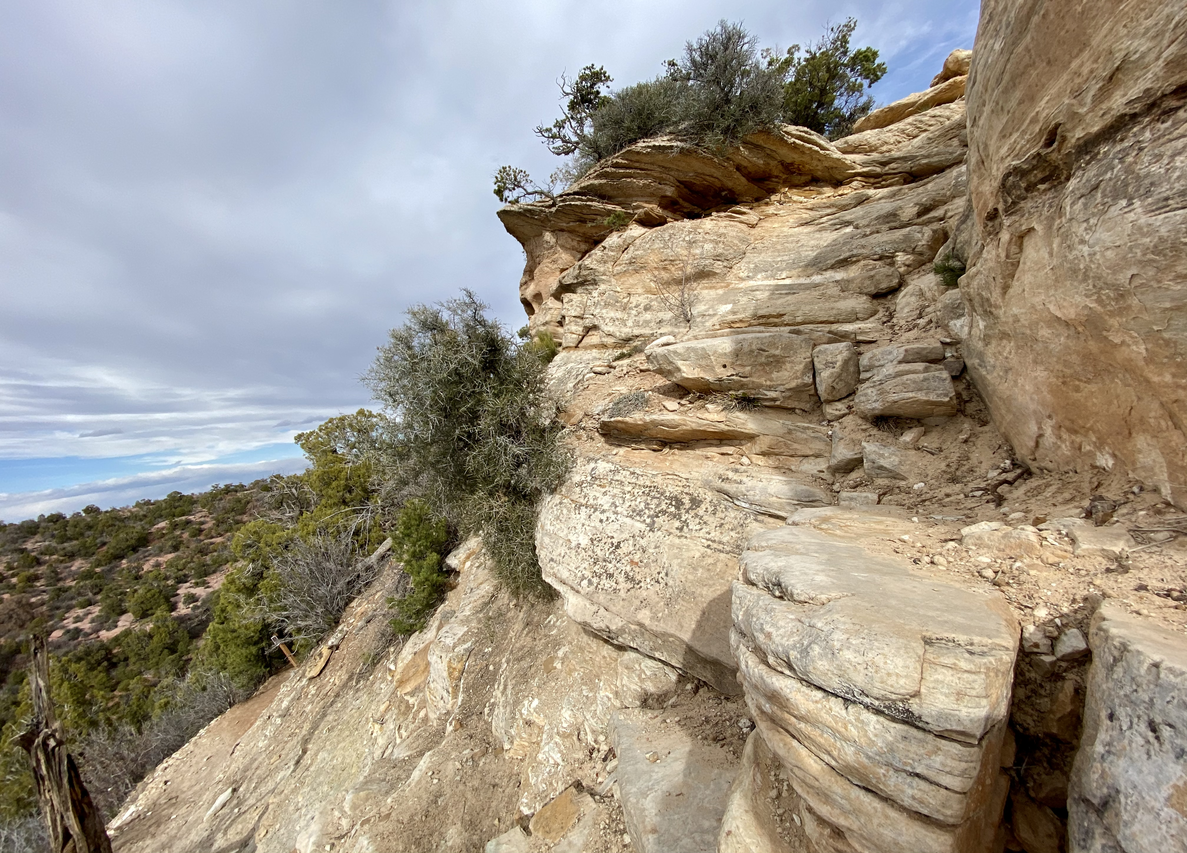 a wide-angle photo from halfway down the Notch, a steep and rock downhill portion of the Whole Enchilada